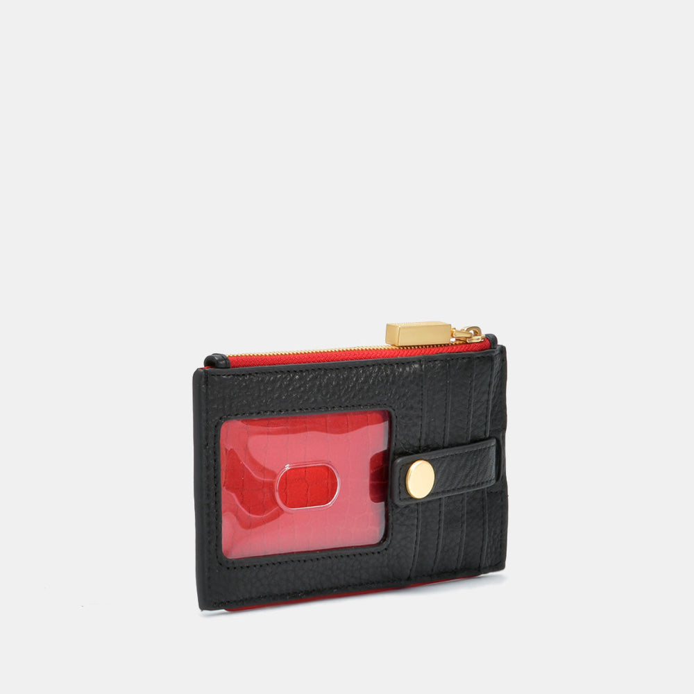 Wallet 210 West Black/Brushed Gold Red Zip