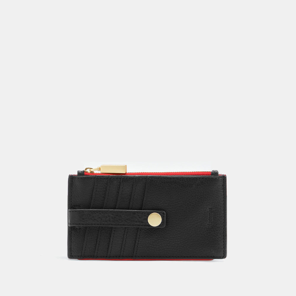 Wallet 210 West Black/Brushed Gold Red Zip