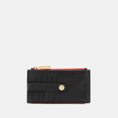 Wallet 210 West Black/Brushed Gold Red Zip