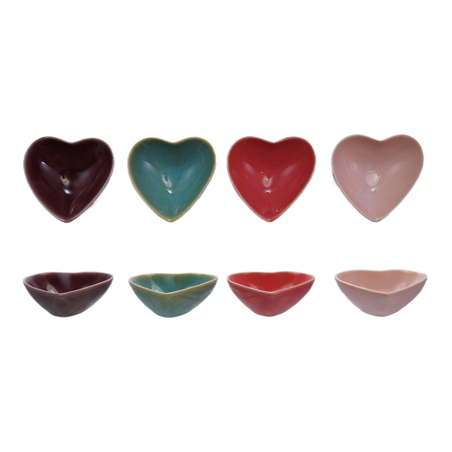 Red Stoneware Heart Shaped Dish