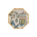 Hand-Painted Stoneware Octagon Shaped Plate with House