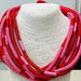 Red/Pink Multi Slub 8 Strand Necklace