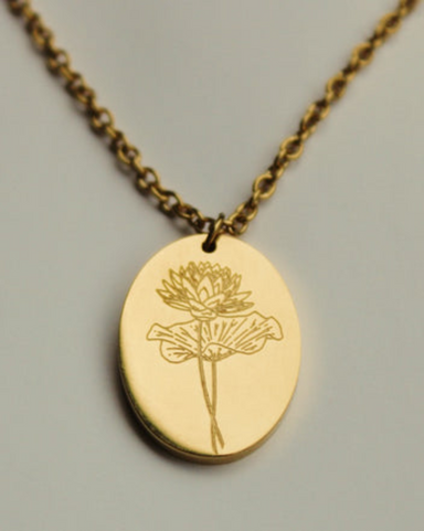 Gold Birth Flower - July Waterlily