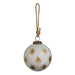 4" Ivory with Gold Star Etched Ball Ornament