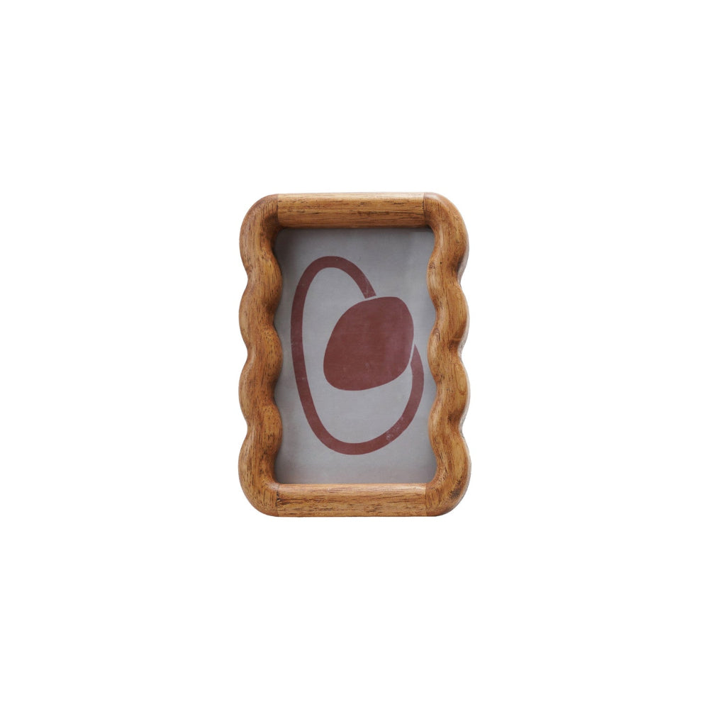 Rubberwood Scalloped Photo Frame, Natural 4" x 6"