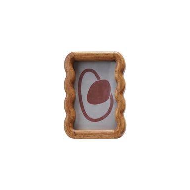 Rubberwood Scalloped Photo Frame, Natural 4" x 6"