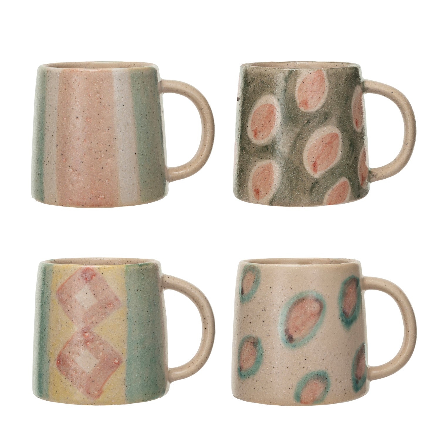 Blue 24 oz. Hand-Painted Terra-cotta Mug