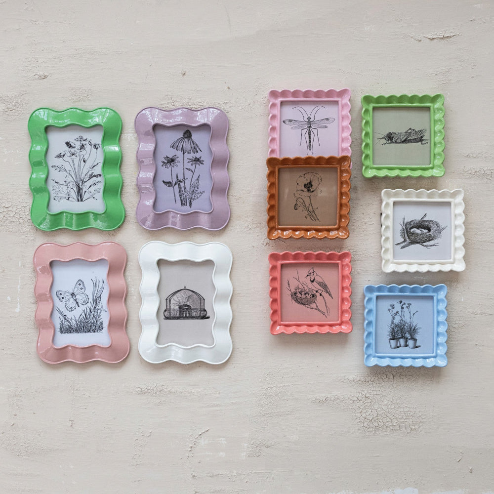 Resin Wavy Photo Frame, 4 Colors - 4" x 6"