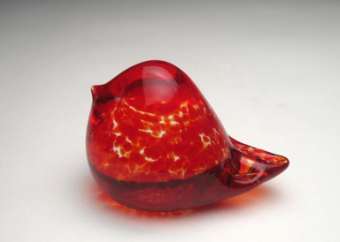 Hand Blown Little Red Bird Glass Figurine
