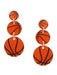 Basketball Acrylic 3-Drop Post Earring