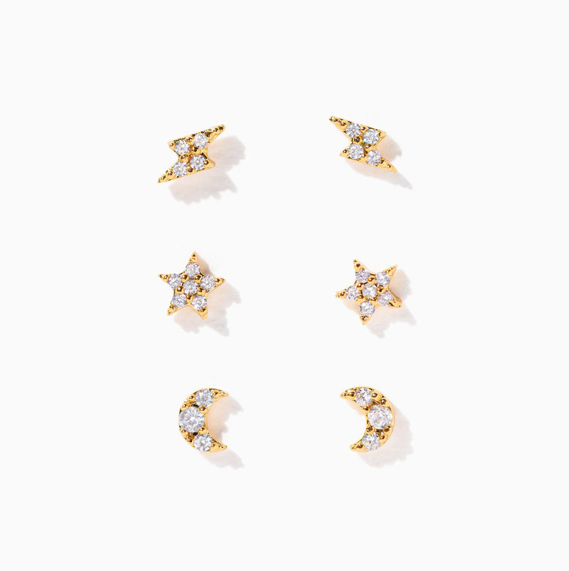 Teeny Tiny Galaxy Studs - Gold Earrings