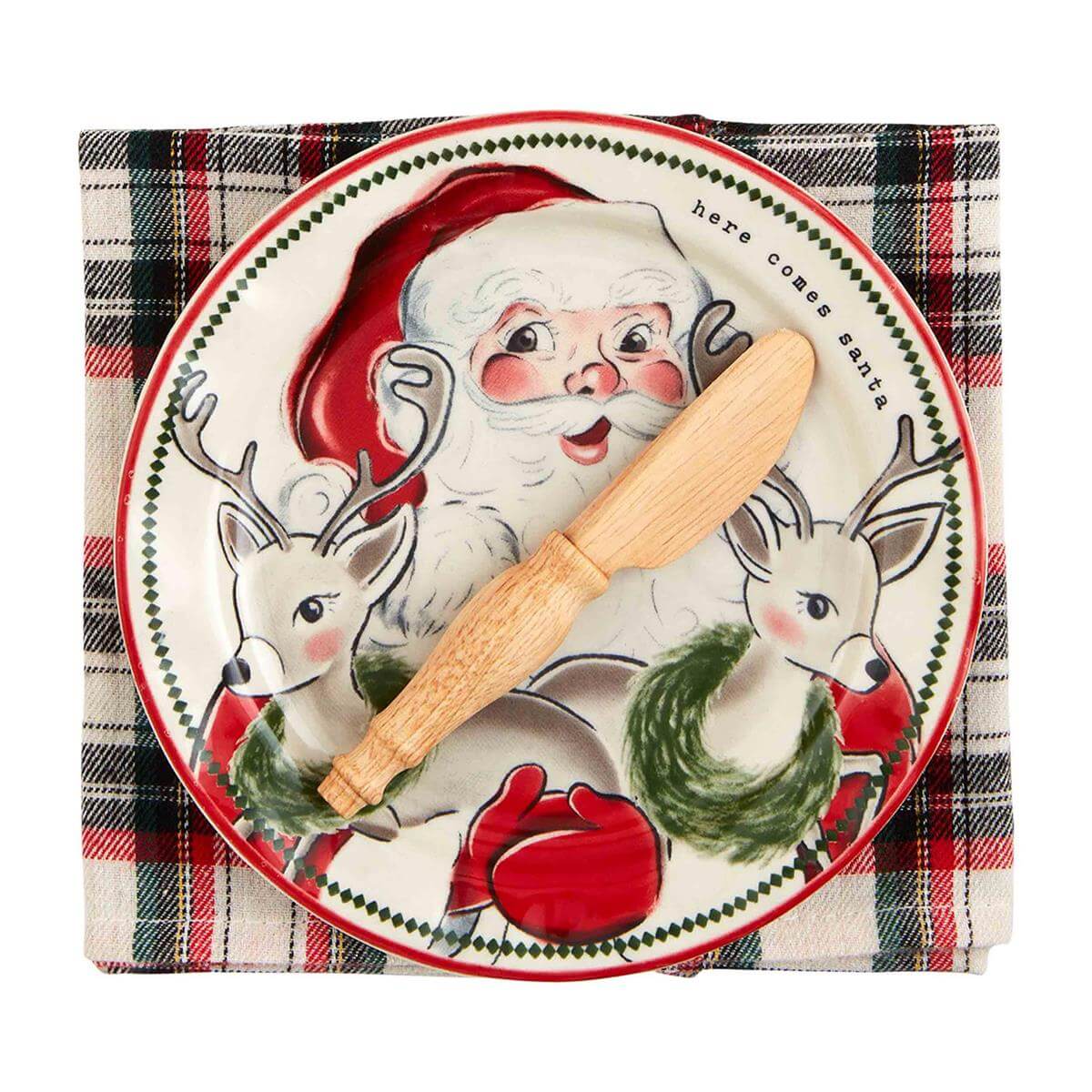 Mudpie Vintage Santa Appetizer Set