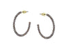 Big Metal London Elsa Beaded Hoop Earrings - Grey