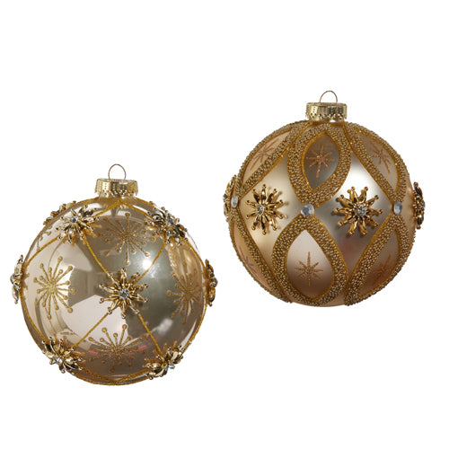 5" Star and Jewel Ball Ornament
