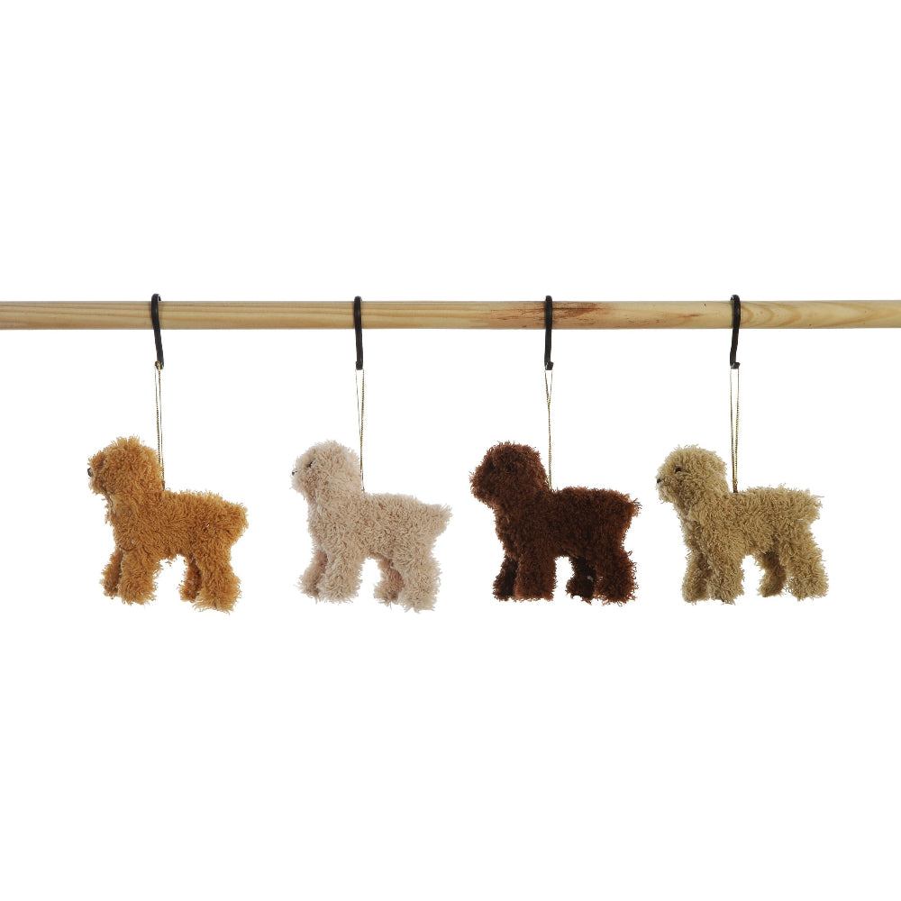 Furry Poodle Ornament - Brown