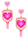 Pickleball Paddle Acrylic Pink Earring