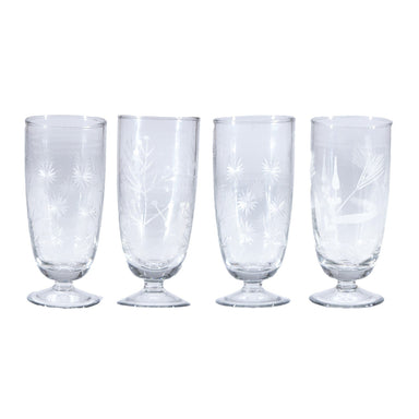 Hand-Blown Stemmed Drinking Glass, 4 Styles