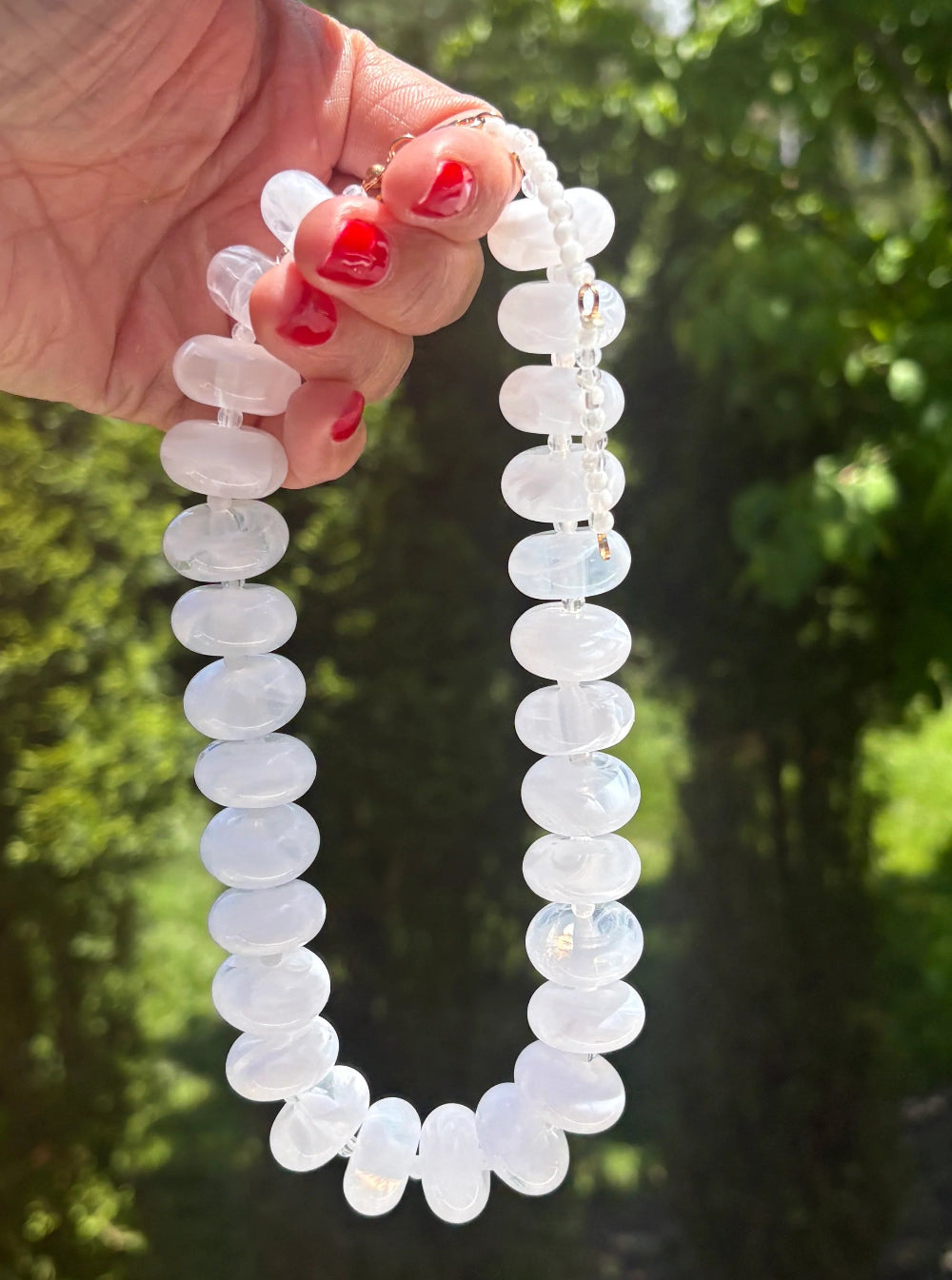 The Emily Candy Bead Necklace - White