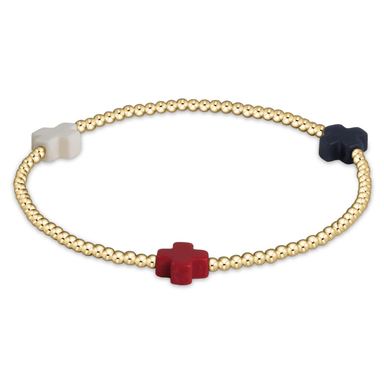 ENewton egirl  Signature Cross Firecracker Gold 2mm Bracelet 