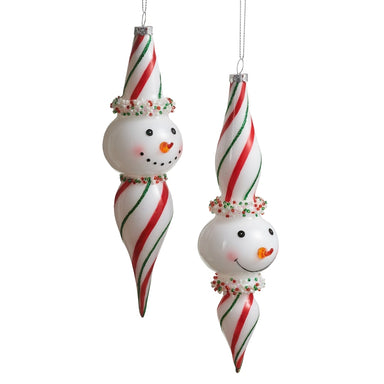 8" Candy Snowman Finial Ornaments