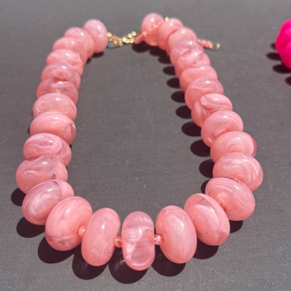 The Emily Candy Bead Necklace - Peach