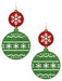 Christmas Ornament Glitter Fili Earring