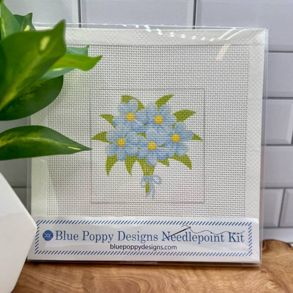 Bouquet of Blue Flowers Needlepoint Design
