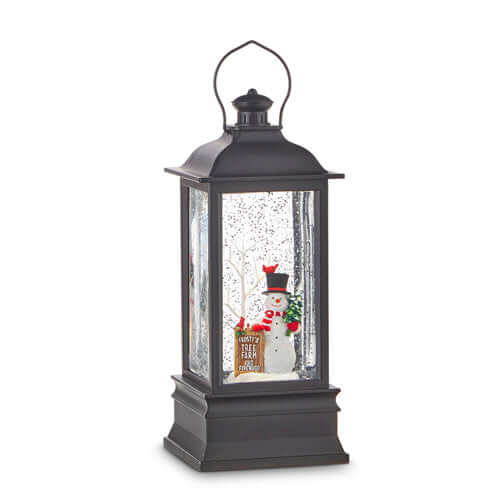 8.75" Frosty's Tree Farm Musical Lighted Water Lantern