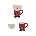 Hand-Painted Ceramic Santa Shaped Mug & Stackable Bowl, Set of 2