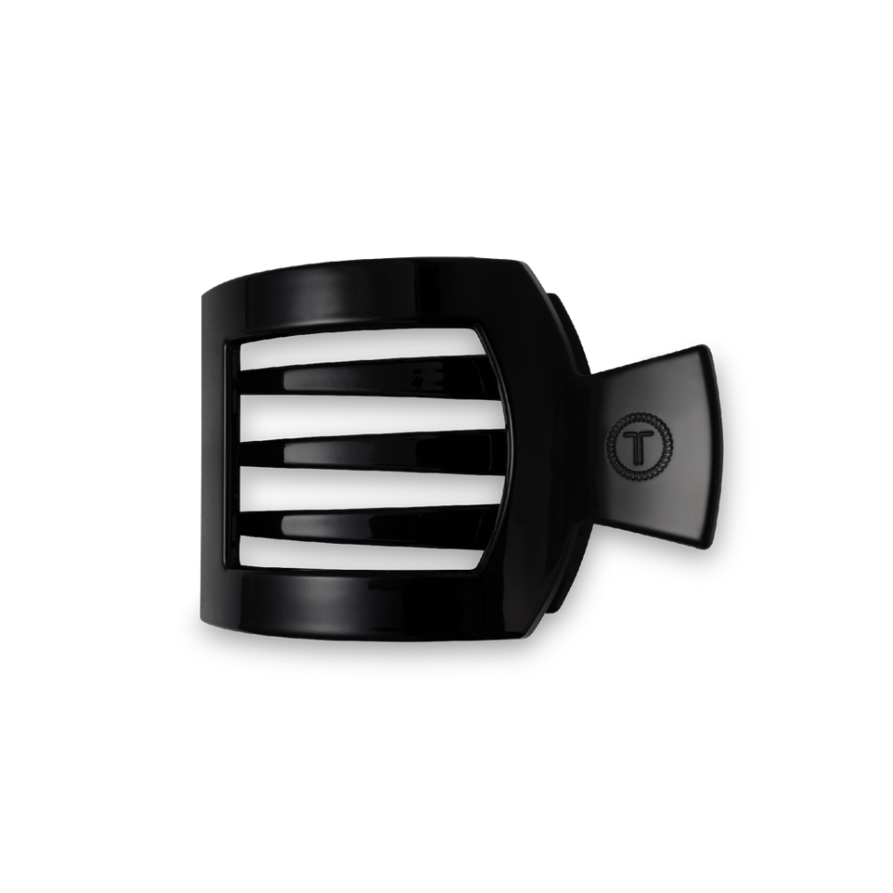 Teleties Square Flat Hair Clip Small - Jet Black 