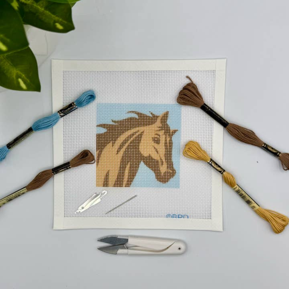 Horse Needlepoint Design 4x4