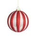 5" Red and White Stripe Ball Ornament