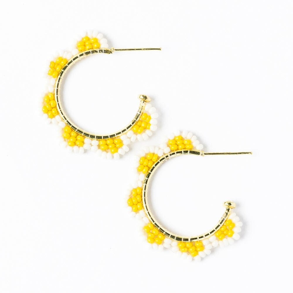 Luna Beaded Scallop Gold Hoop