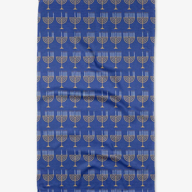 Geometry Come Light the Menorah Tea Towel