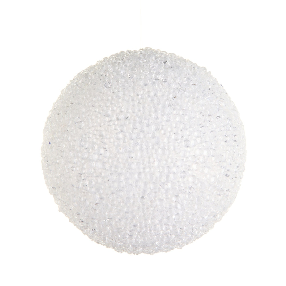 6" Iced White Ball Ornament