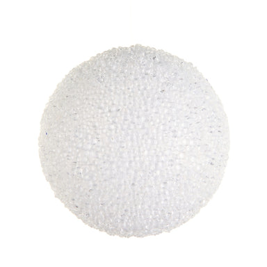 6" Iced White Ball Ornament
