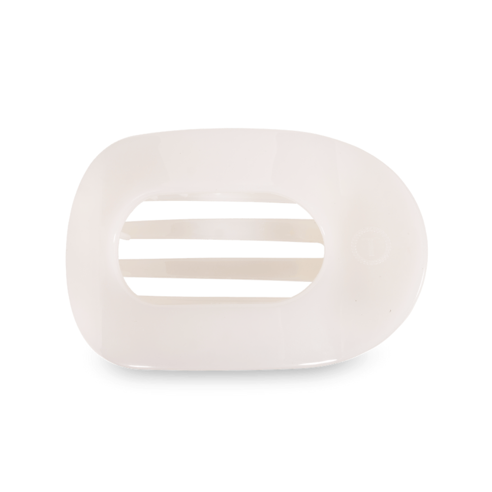 Teleties Medium Coconut White Flat Round Clip 