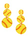 Softball Acrylic 3-Drop Post Earring