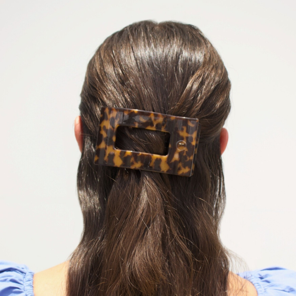 Teleties Rectangle Hair Clip Medium - Tortoise