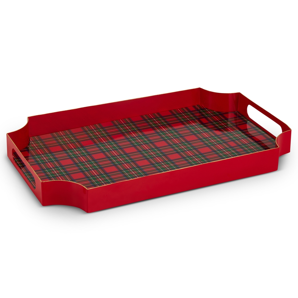 16" Acrylic Plaid Tray