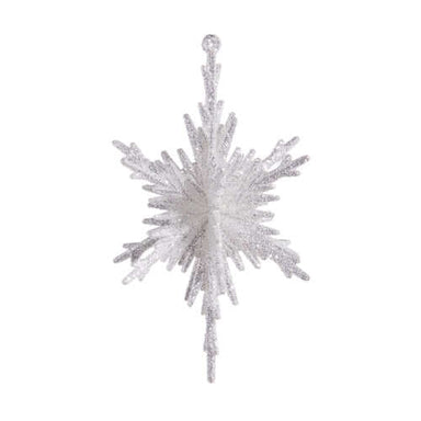 5.5" Glittered Silver Snowflake Ornament