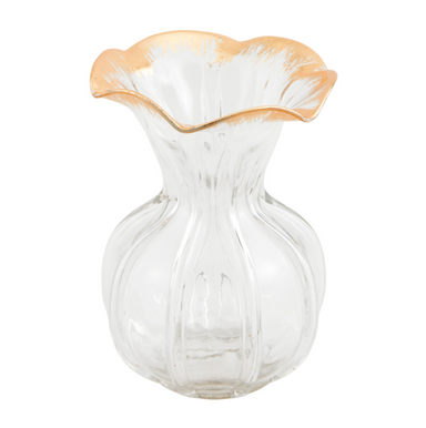 Large Gold Edge Ruffle Vase