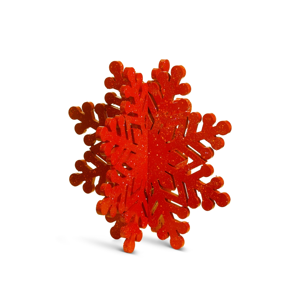 16.5" Red Glitter Snowflake