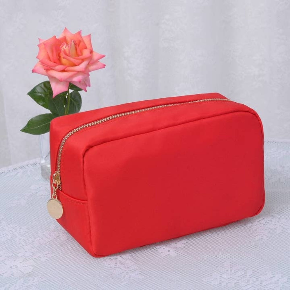 Emma Round Zippered Cosmetic Pouch Bag