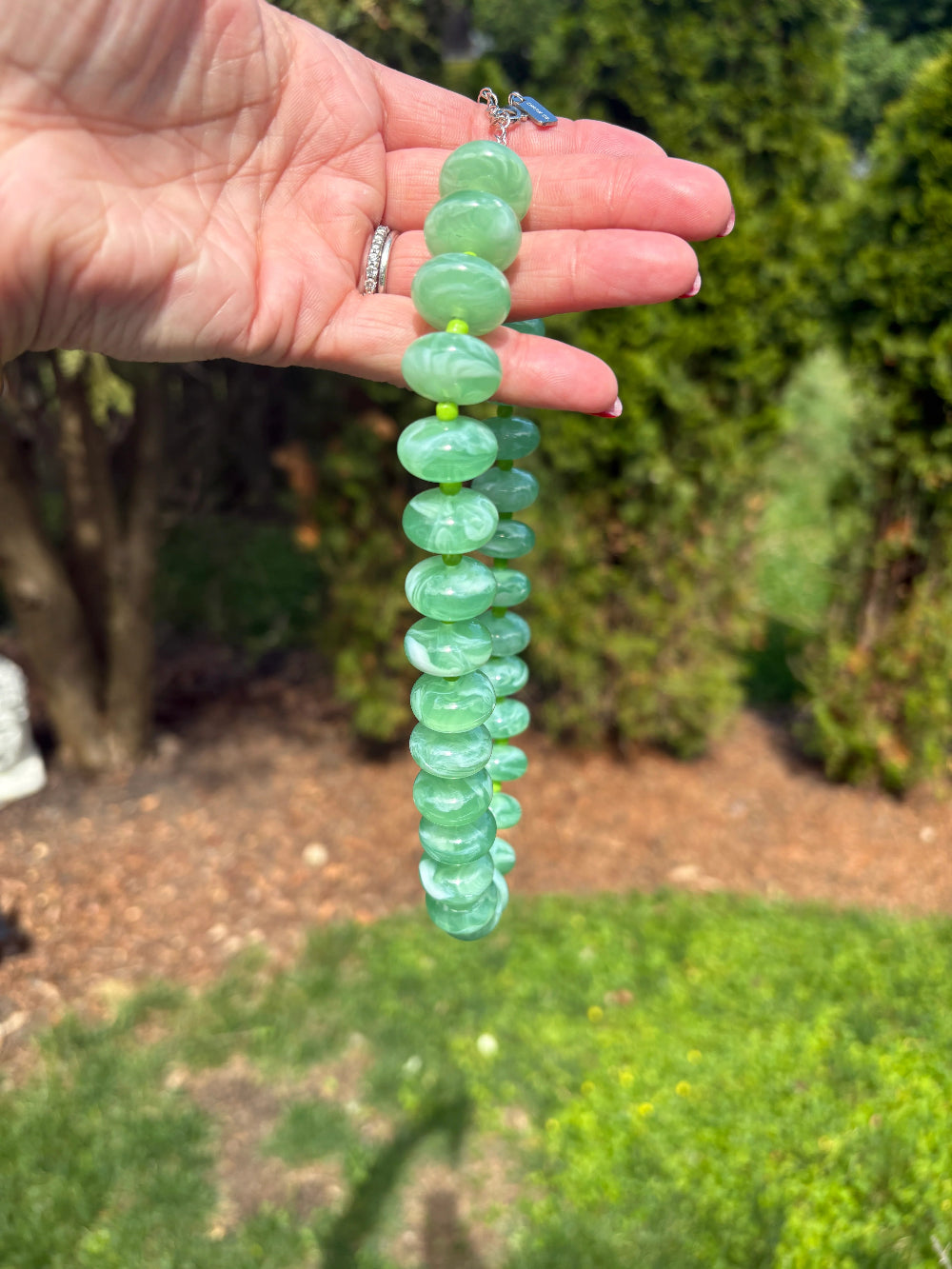 The Emily Candy Bead Necklace - Mint Green