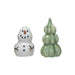 Stoneware Snowman & Tree Salt & Pepper Shakers, Set of 2