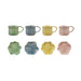 14 oz. Hand-Painted Mug with Ruffled Saucer, Set of 2, 4 Colors