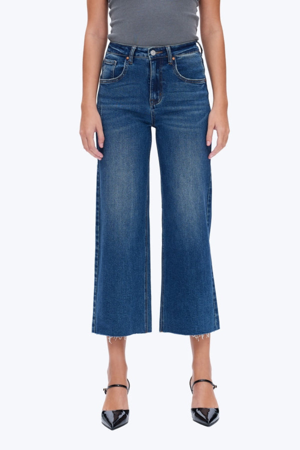 High Rise Wide Leg Denim Jeans