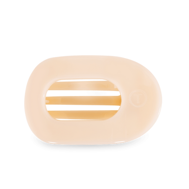 Teleties Small Almond Beige Flat Round Clip 