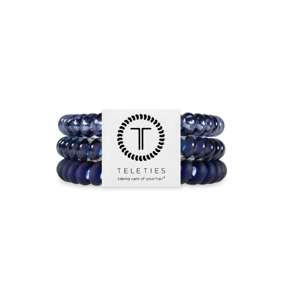 Teleties Spiral Hair Coils - Small - Nightfall Navy Hair Ties 
